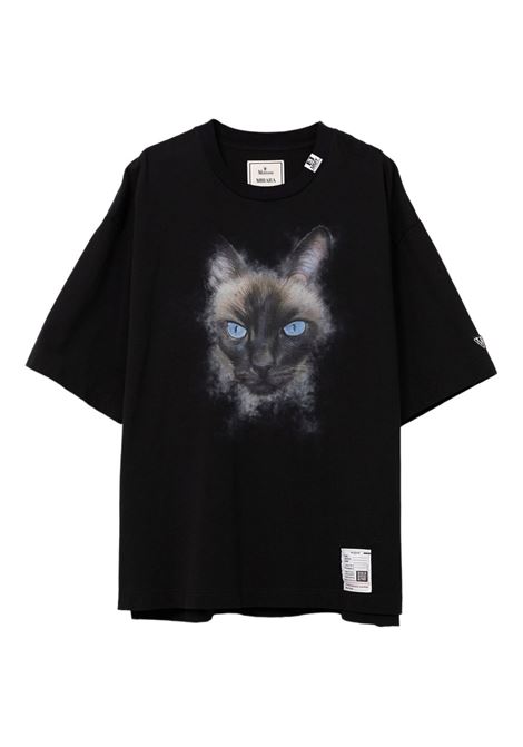 t-shirt cat printed uomo nera MAISON MIHARA YASUHIRO | J15TS762BLACK